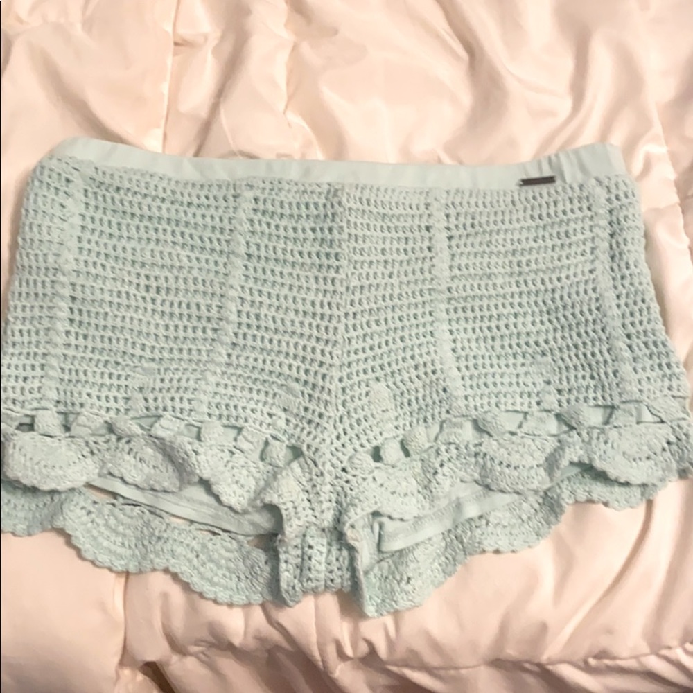 Crochet mint shorts